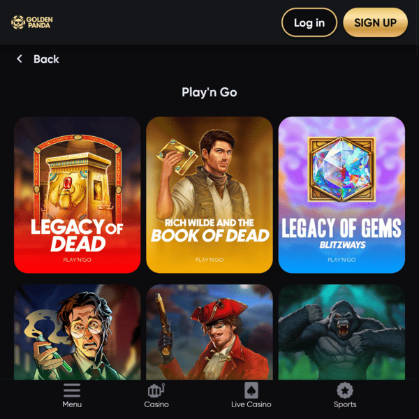 Offre de Bonus Golden Panda Casino