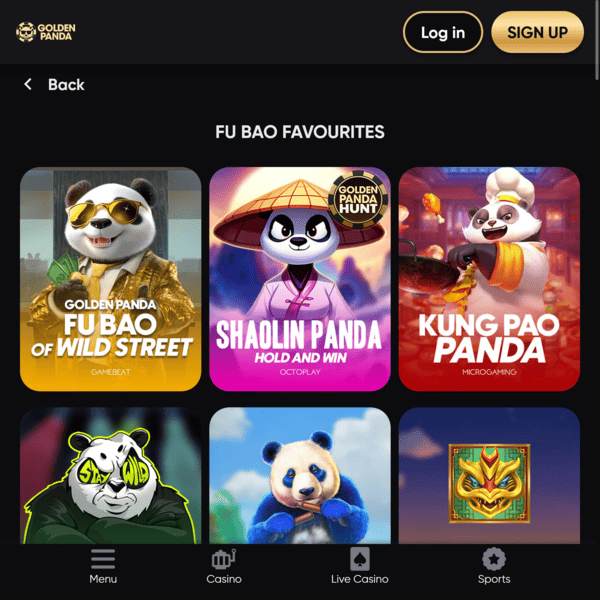 Jeux de Table Golden Panda Casino